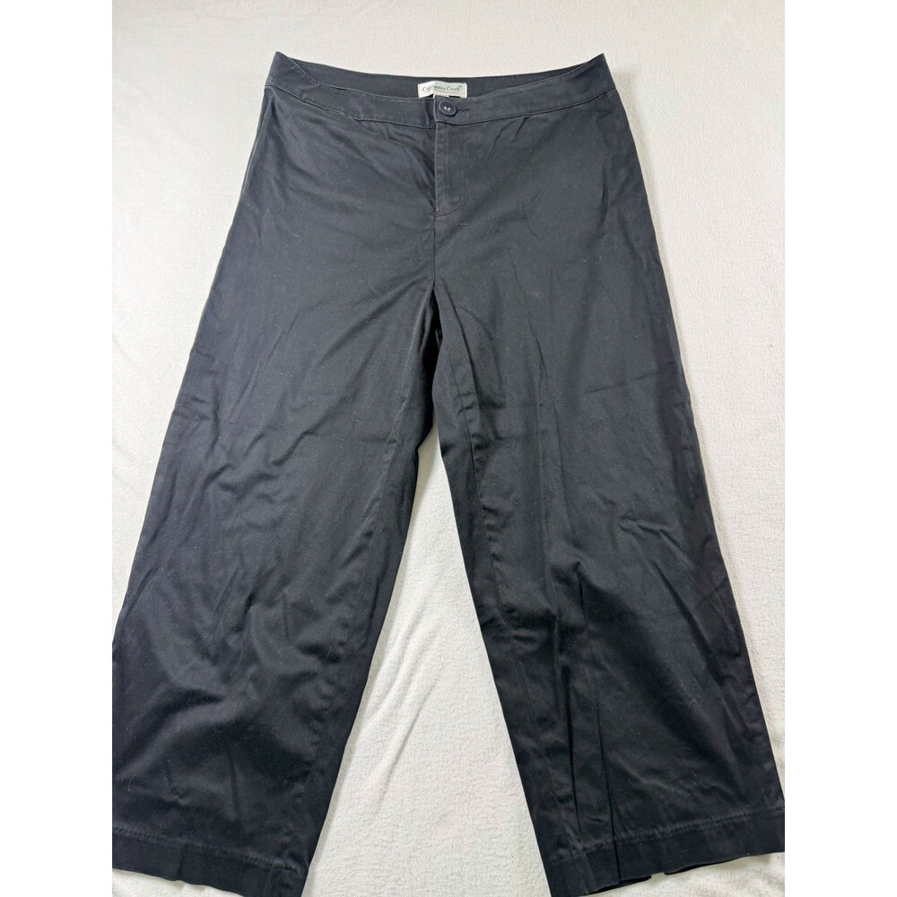 Coldwater Creek Womens Pants Size 6 Black Solid Chino Flat Front Pockets 564